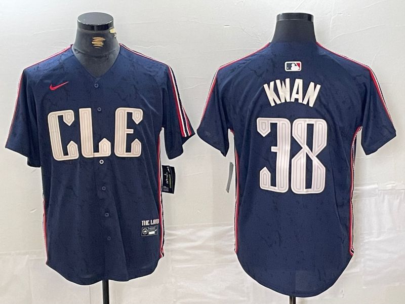 Men Cleveland Indians #38 Kwan Blue City Edition Nike 2024 MLB Jersey style 2->cleveland indians->MLB Jersey